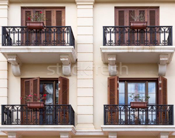 facade with balconies Stock photo © RuslanOmega