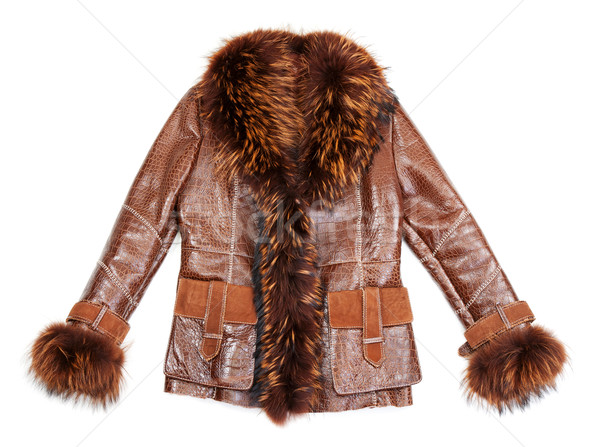 Brown sheepskin coat with fur Stock photo © RuslanOmega