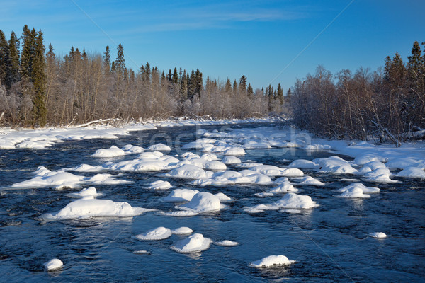 small river, winter landscape Stock photo © RuslanOmega