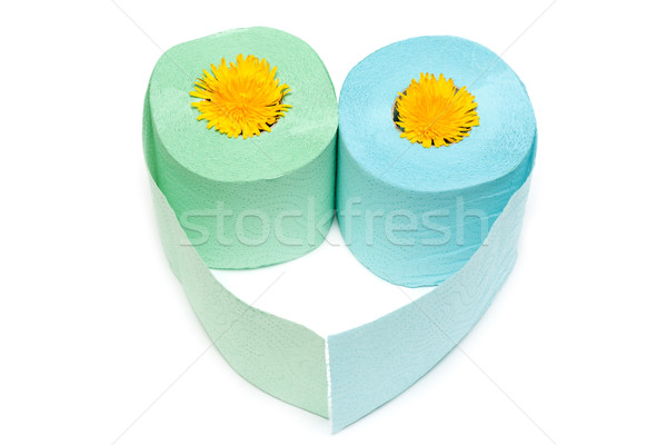 Dois papel higiênico coração amarelo cor Foto stock © RuslanOmega