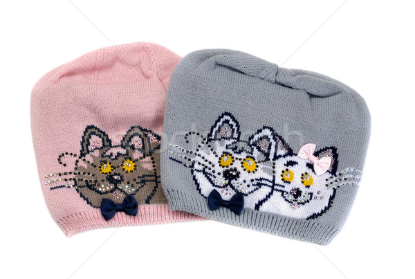 Two color knit cap with a pattern of a cat.  Stock photo © RuslanOmega