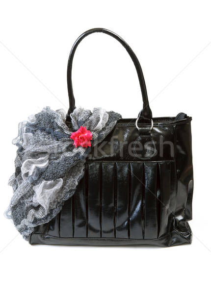 Feminine bag with scarf and red rose Stock photo © RuslanOmega