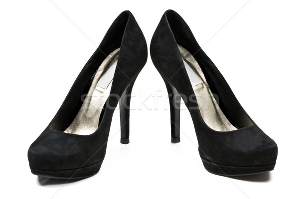 pair of black suede women's high heel shoes Stock photo © RuslanOmega