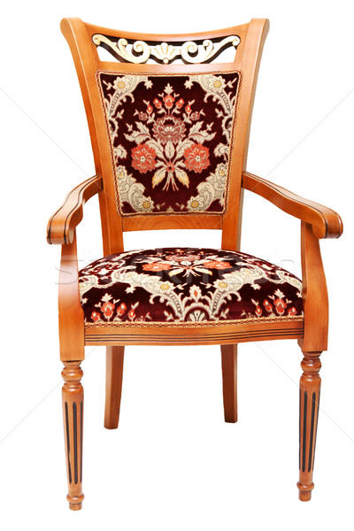 Beautiful wooden chair with expensive drapes Stock photo © RuslanOmega