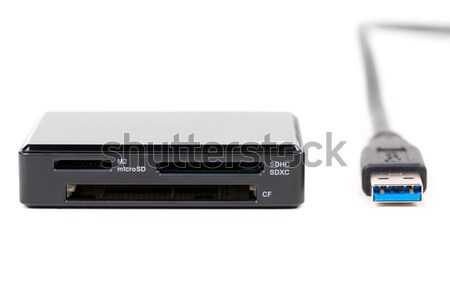 USB 3.0 Card reader with CF and SD (micro SD) card, isolated on  Stock photo © RuslanOmega