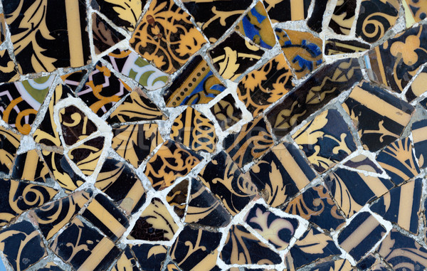 Close-up of the ceramics in Park Guell Barcelona created by Gaud Stock photo © RuslanOmega