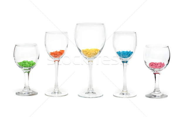 Glasses with colour sweetmeat Stock photo © RuslanOmega