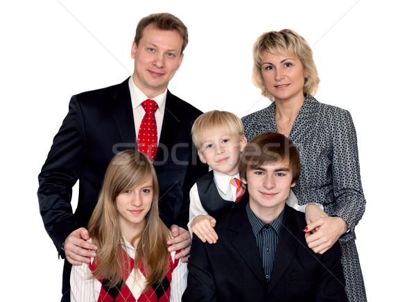 Neşeli büyük aile portre beyaz kadın aile Stok fotoğraf © RuslanOmega