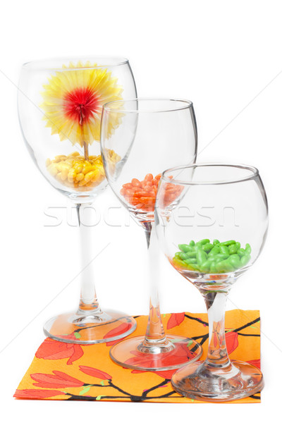 Three glasses with colour sweetmeat Stock photo © RuslanOmega