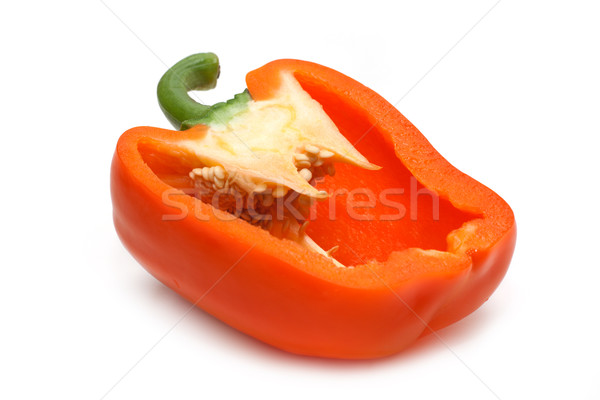 Stock photo: Cut fifty-fifty orange bulgarian pepper part two