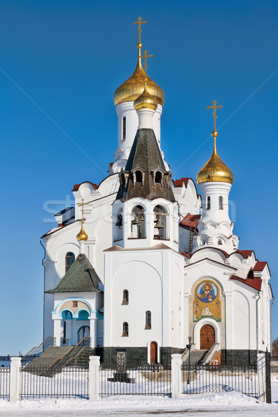 Catedral cielo azul ruso ortodoxo iglesia edificio Foto stock © RuslanOmega