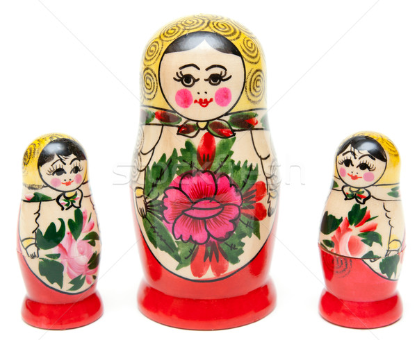 Three sets of nesting dolls stand Stock photo © RuslanOmega