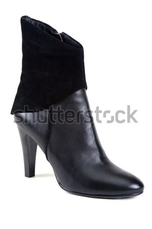 Negro cuero femenino zapato piel moderna Foto stock © RuslanOmega