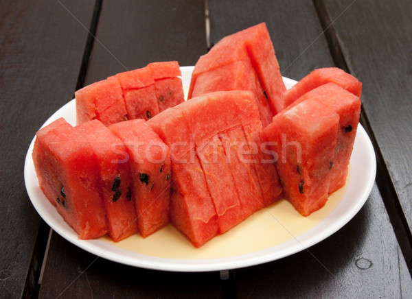 Görögdinnye fehér tányér étel természet piros Stock fotó © RuslanOmega
