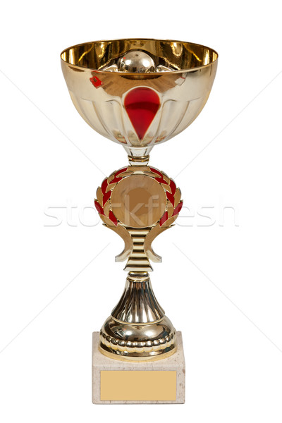 Foto d'archivio: Oro · Cup · vincitore · isolato · bianco · metal