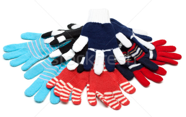 Striped red much pairs of the gloves Stock photo © RuslanOmega