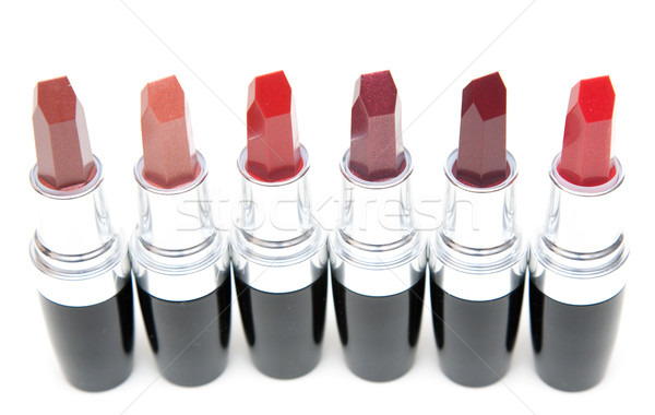 Lippenstift Zeile weiß Gruppe rot Farbe Stock foto © RuslanOmega