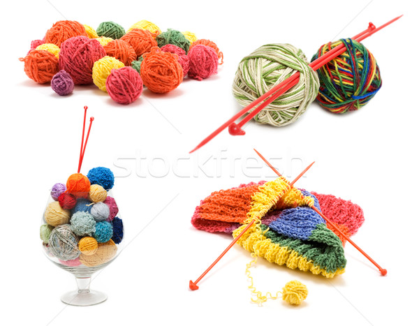 Сollage varicoloured ball for knitting Stock photo © RuslanOmega