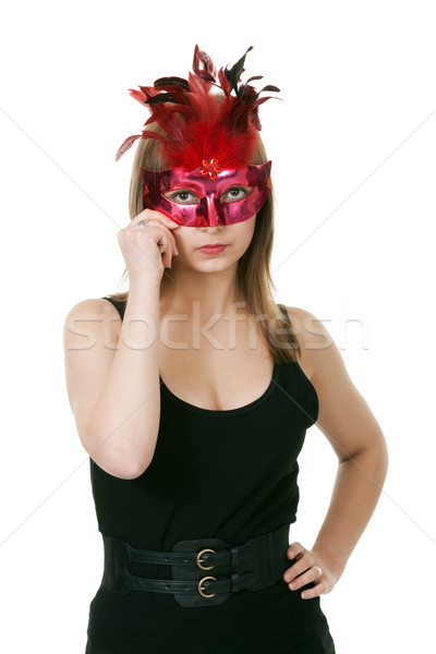 girl in the red masquerade mask Stock photo © RuslanOmega