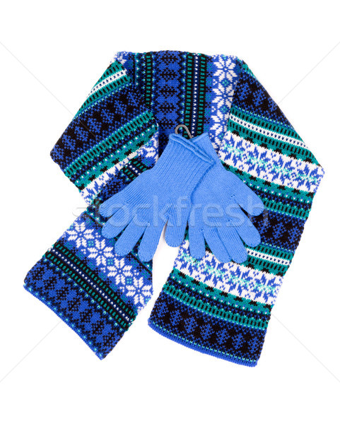 patterned scarf and blue gloves Stock photo © RuslanOmega