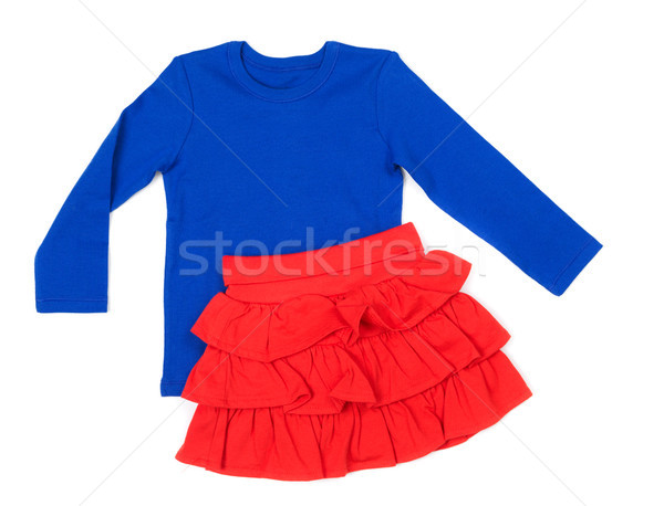 嬰兒 藍色 襯衫 紅色 裙子 商業照片 © RuslanOmega