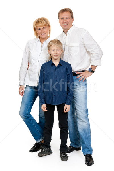 Familia feliz tres personas estudio blanco familia Foto stock © RuslanOmega
