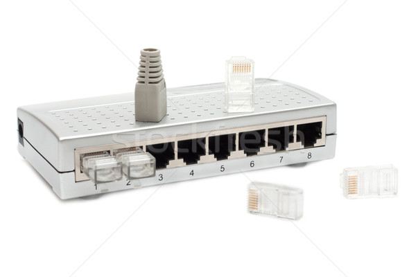 Eight port switch and connecters Stock photo © RuslanOmega