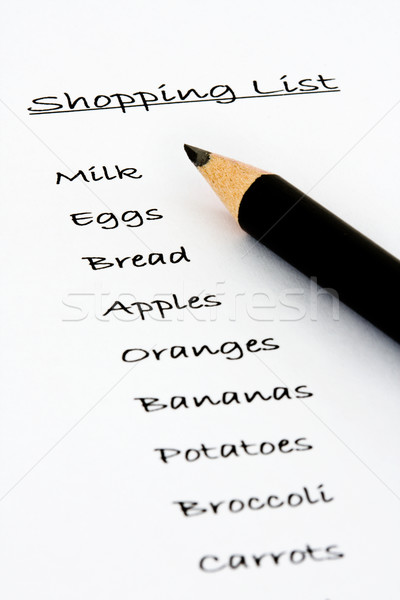 Shopping liste fruits crayon [[stock_photo]] © RuthBlack