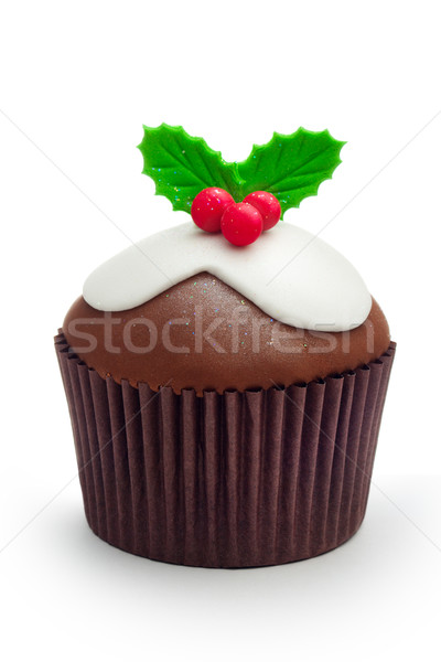 Karácsony minitorta puding fehér étel csokoládé Stock fotó © RuthBlack