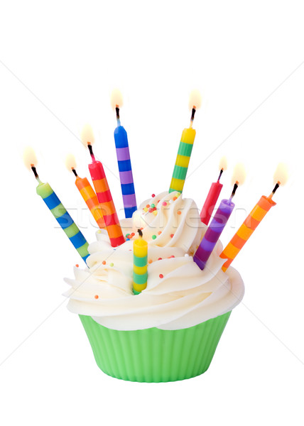 Stock photo: Birthday cupcake