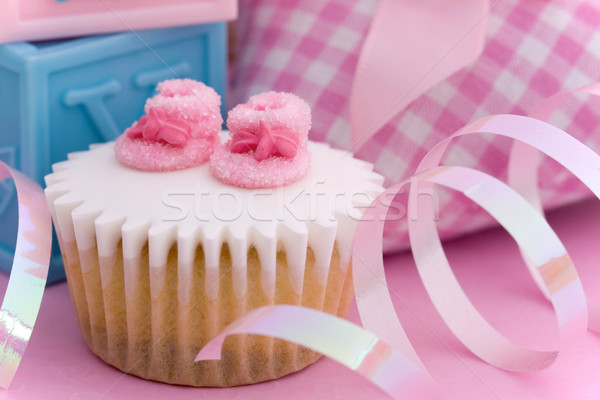 Cupcake Baby Dusche Mini dekoriert Stock foto © RuthBlack