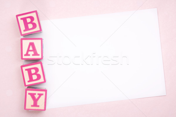 Baby Ankündigung leere Karte neue Dusche Einladung Stock foto © RuthBlack