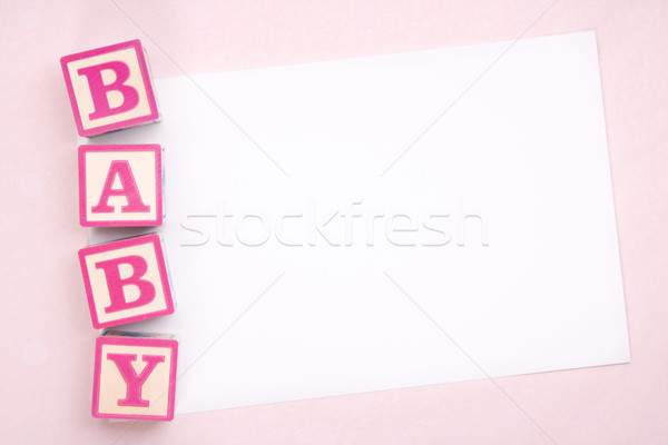 [[stock_photo]]: Bébé · annonce · carte · vierge · nouvelle · douche · invitation