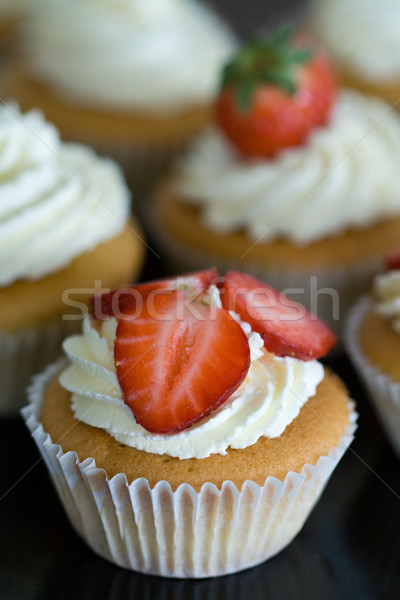 Fraise décoré crème fouettée fraîches fraises [[stock_photo]] © RuthBlack