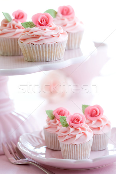 Té de la tarde capullo de rosa servido rosa flor Foto stock © RuthBlack