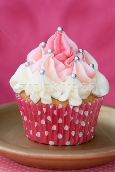 Pink and white cupcake Stock photo © RuthBlack