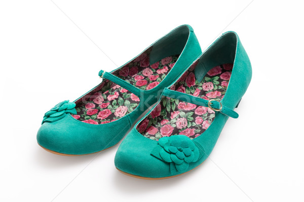 Ladies green suede shoes Stock photo © RuthBlack