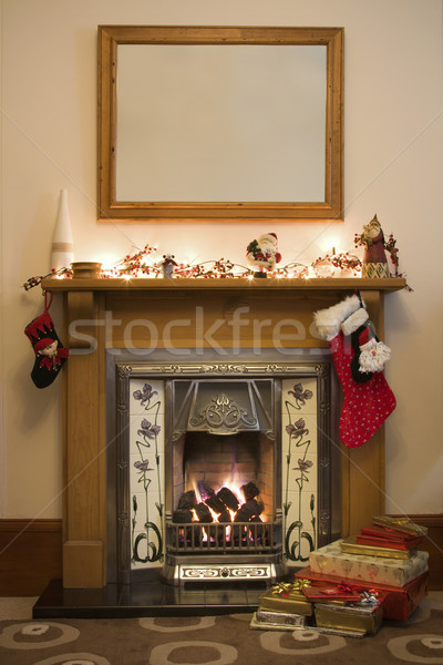 Noël cheminée style prêt feu cadre [[stock_photo]] © RuthBlack
