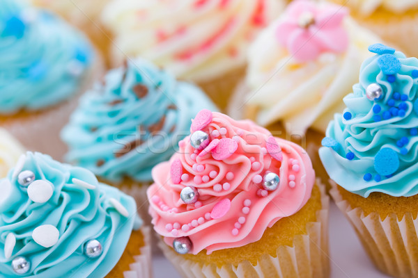 Cupcake Sortiment Pastell blau Stock foto © RuthBlack