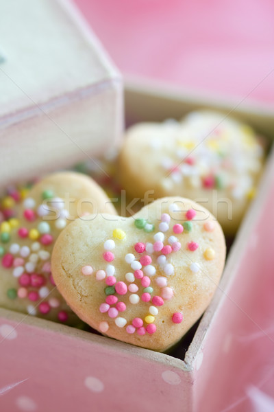 Cookie szkatułce mini cookie serca Zdjęcia stock © RuthBlack