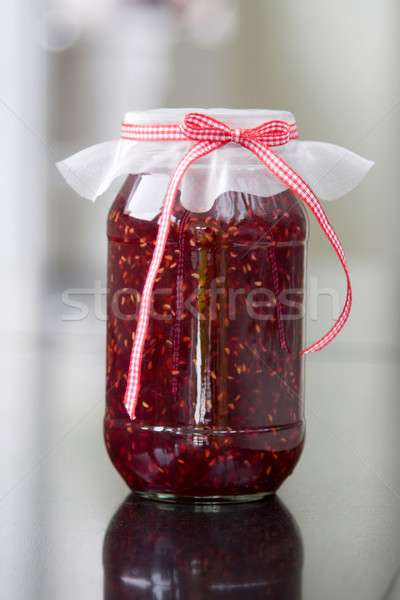 [[stock_photo]]: Framboise · confiture · jar · fruits · verre