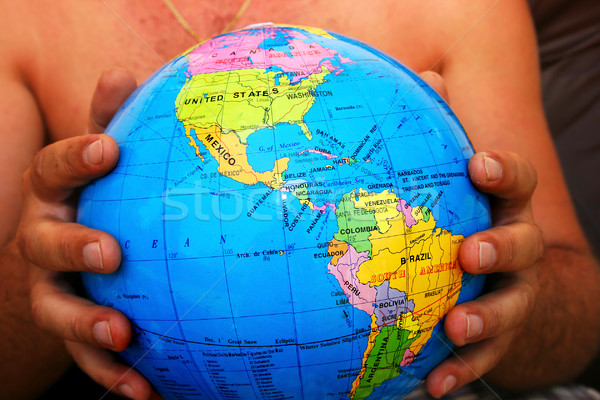 Globe in hands Stock photo © ruzanna