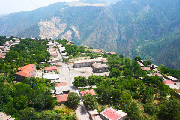 Hegy falu kilátás magasság Örményország égbolt Stock fotó © ruzanna