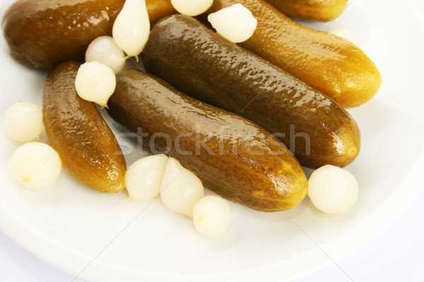 Pickled cucumbers and onions Stock photo © ruzanna
