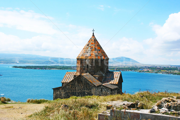 Sevanavank and lake Sevan Stock photo © ruzanna