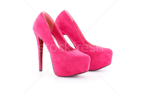 Foto stock: Rosa · sapatos · isolado · branco · moda · projeto