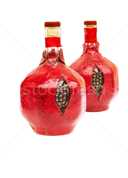 Vin bouteilles grenade forme isolé blanche [[stock_photo]] © ruzanna