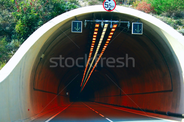 ışıklar tünel yol inşaat ışık dağ Stok fotoğraf © ruzanna