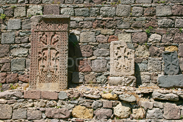 Cross-stones at Geghard monastery Stock photo © ruzanna