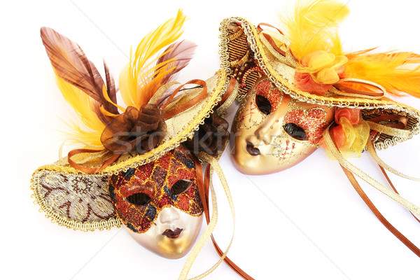 Carnevale maschere isolato bianco faccia moda Foto d'archivio © ruzanna